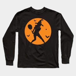 Tennis Halloween Witch Costume For Tennis Players Coaches Long Sleeve T-Shirt